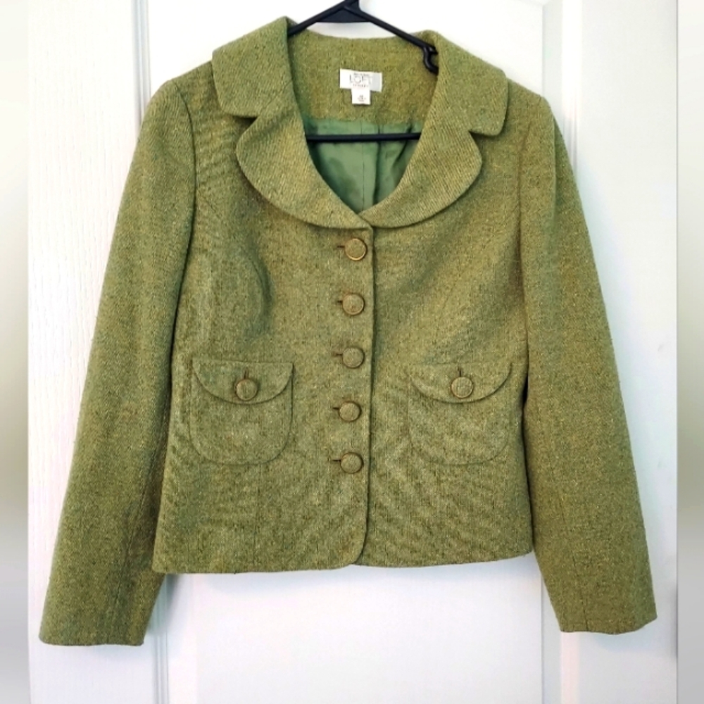 Green Blazer Structured Tailored